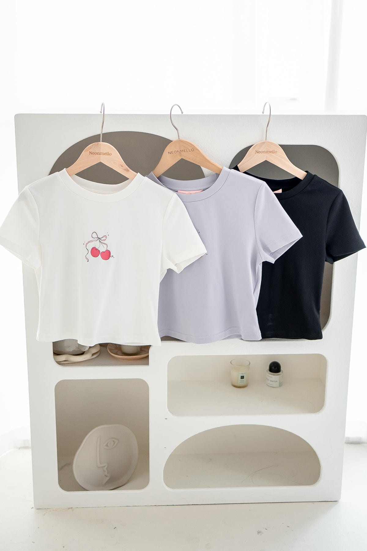 CHERRY RIBBON TEE IN LILAC | NEONMELLO