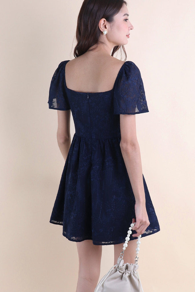FIDELIA FLUTTERS CUT-OUT DRESS IN NAVY | NEONMELLO FIDELIA FLUTTERS CUT-OUT DRESS IN NAVY | NEONMELLO
