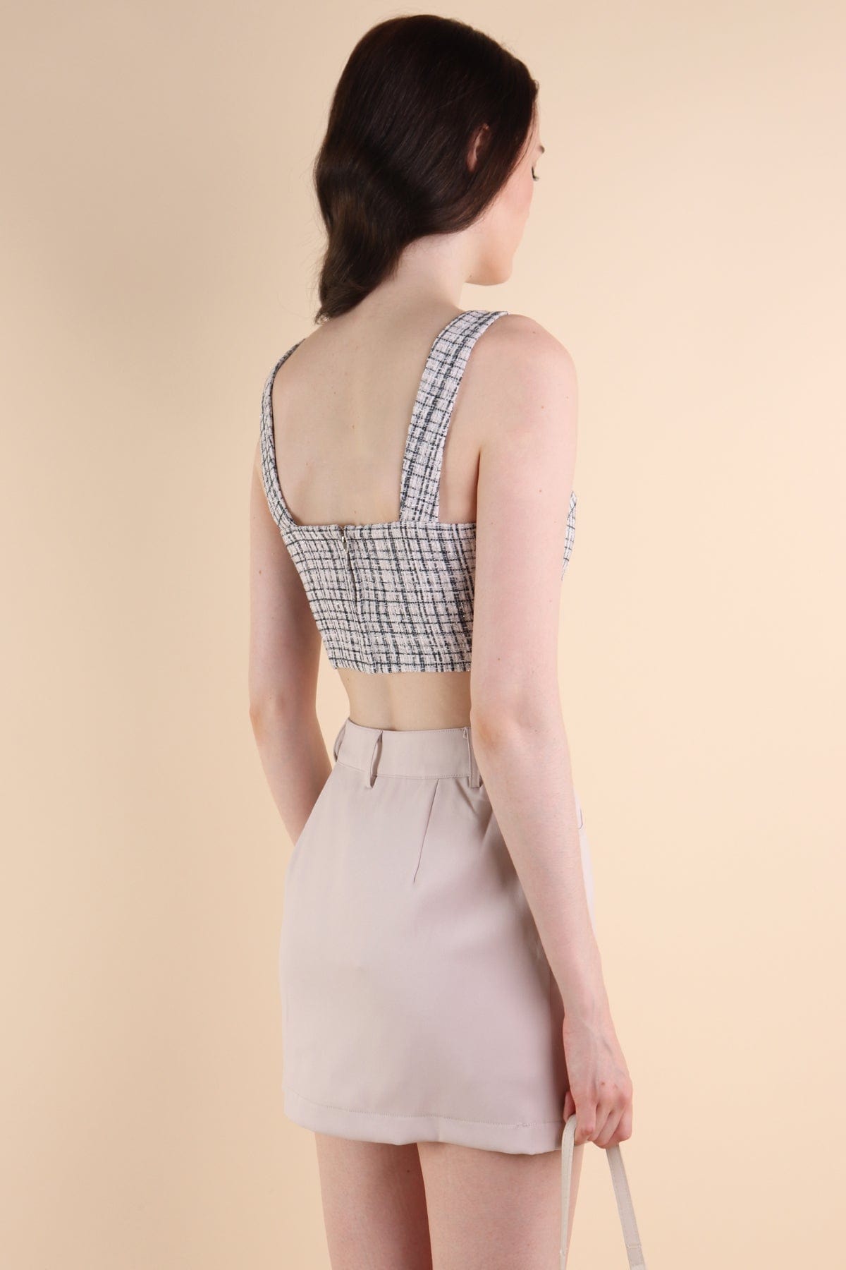 FRANCES TWEED TOP IN BLACK | NEONMELLO