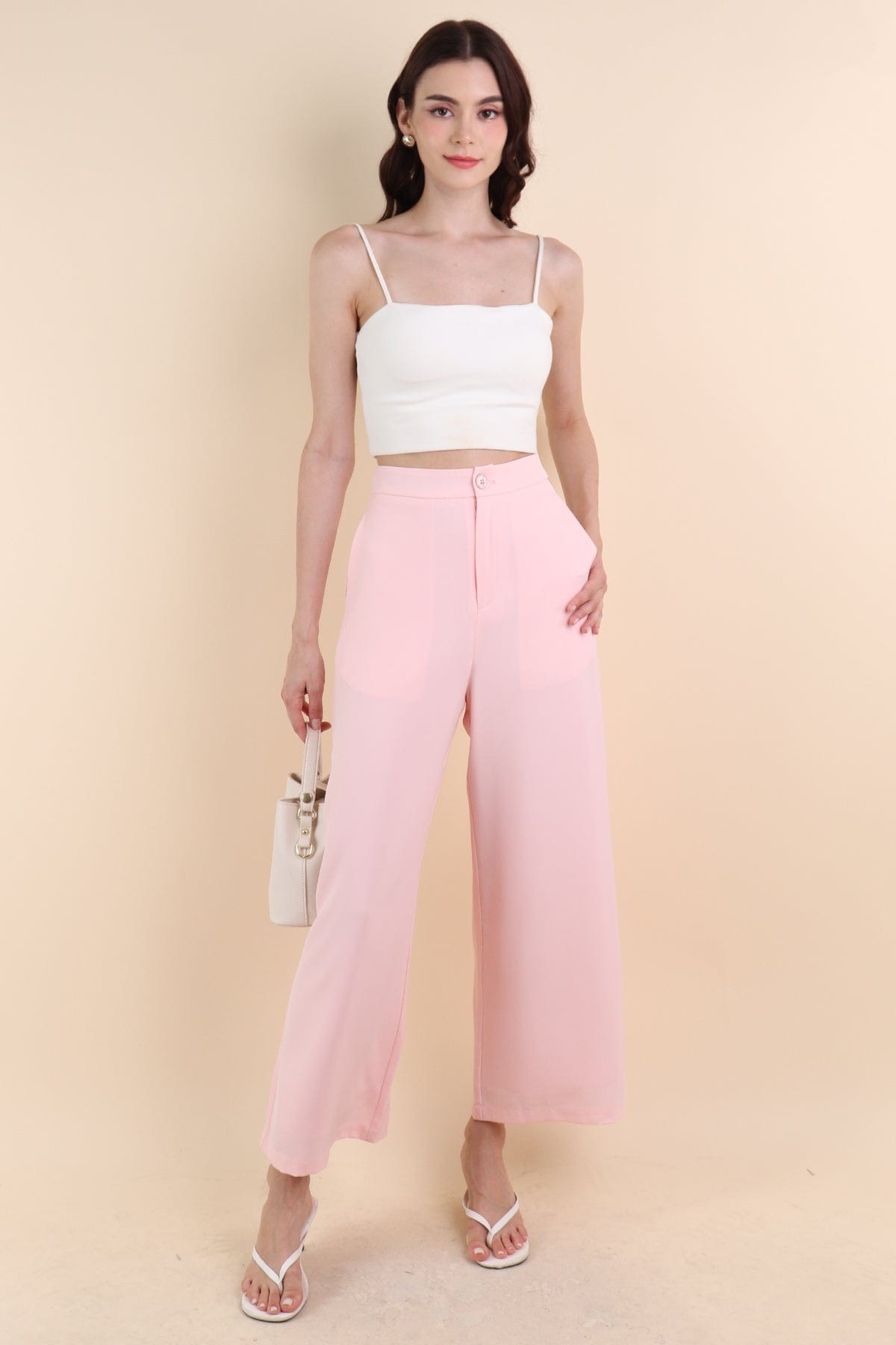 Gemini Accordion Pleat Wide Leg Pants Pink Leopard main image 1