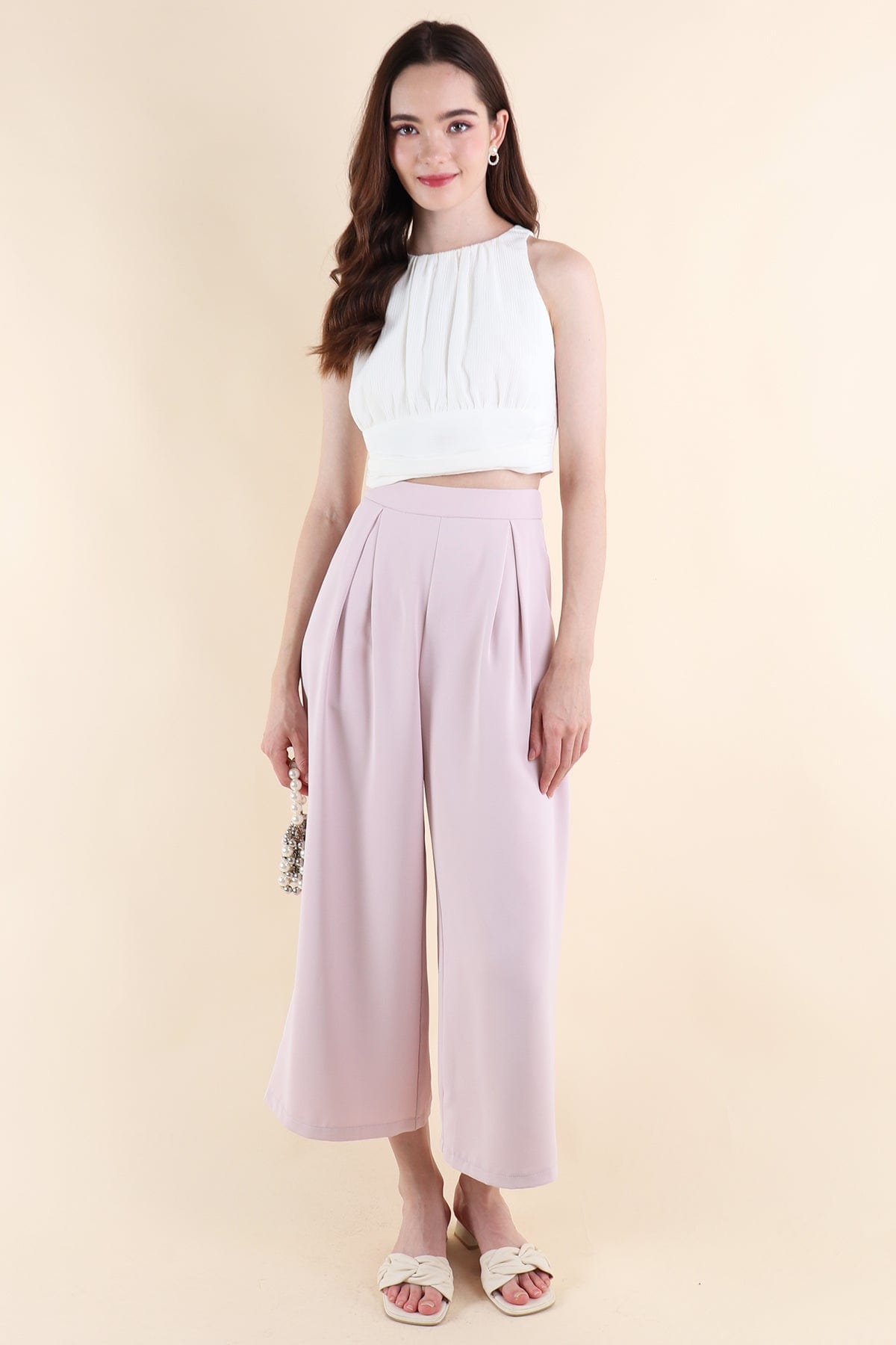 KAI PLEATED TOP IN WHITE | NEONMELLO