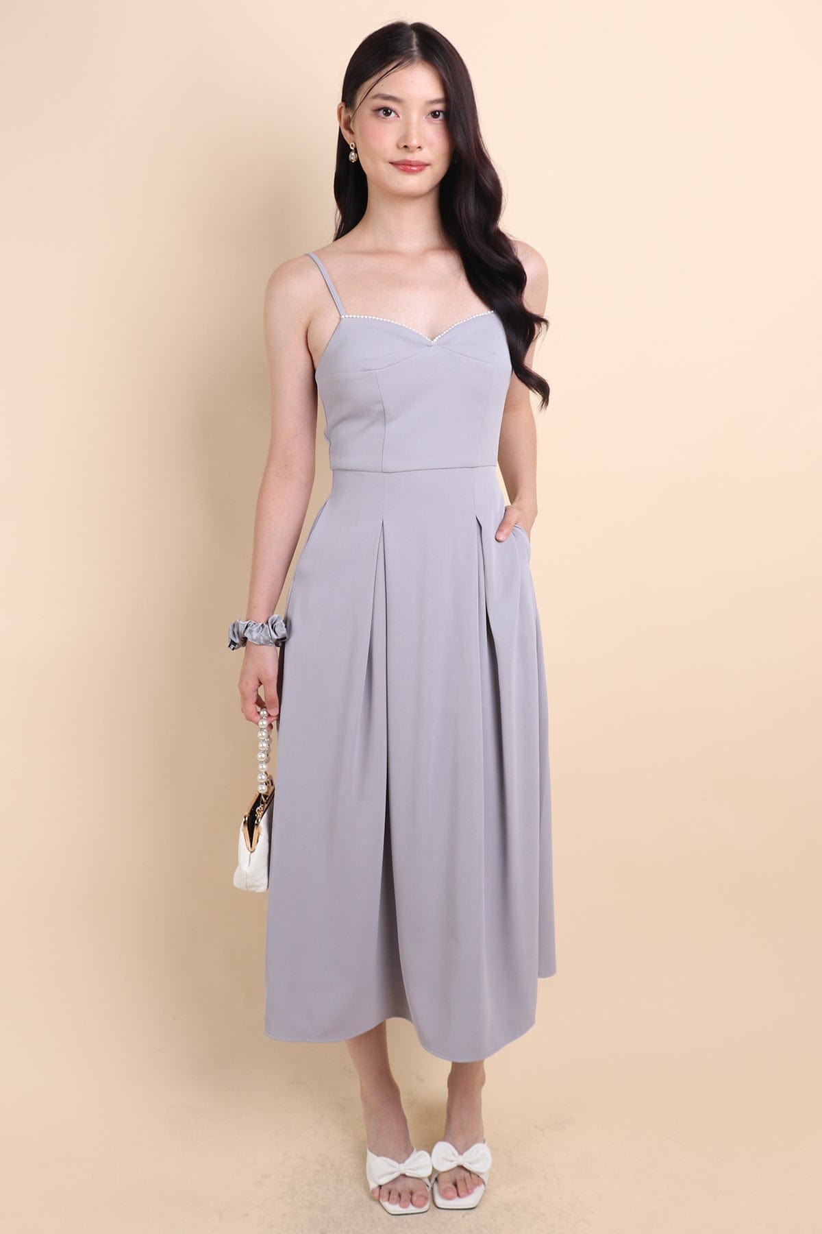 LAURELL EXQUISITE PEARL MAXI DRESS IN PERIWINKLE | NEONMELLO