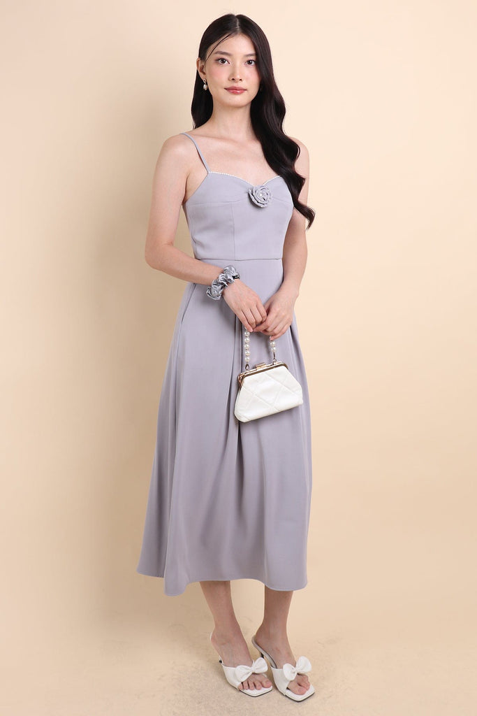periwinkle maxi dress LAURELL EXQUISITE PEARL MAXI DRESS IN PERIWINKLE