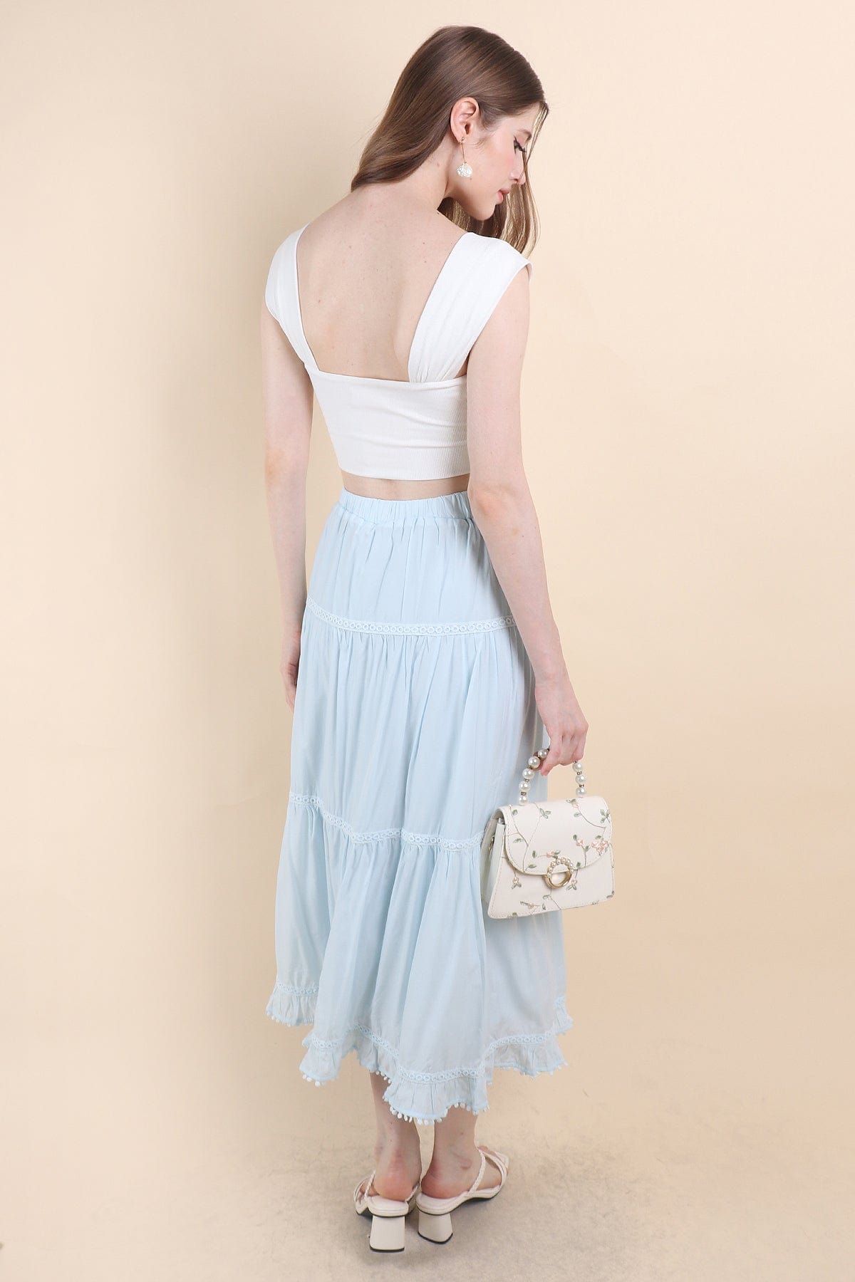 LINDSAY BANDED MAXI SKIRT IN BLUE | NEONMELLO