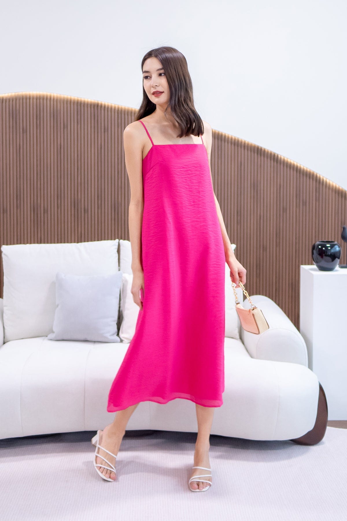 LYN SLIP MIDI DRESS IN BARBIE PINK | NEONMELLO LYN SLIP MIDI DRESS IN BARBIE PINK | NEONMELLO
