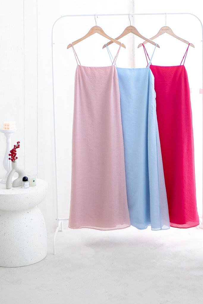 LYN SLIP MIDI DRESS IN BARBIE PINK | NEONMELLO LYN SLIP MIDI DRESS IN BARBIE PINK | NEONMELLO