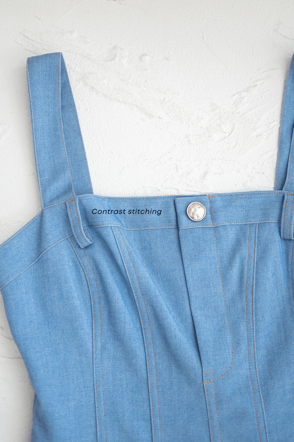 MAELLE DENIM SKATER DRESS IN ROSE