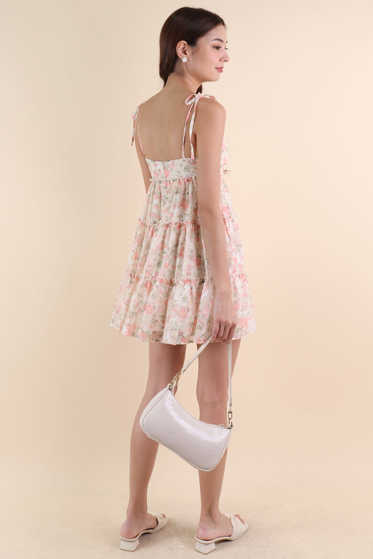 dora mini dress majorelle MAJORELLE FLORAL TIER DRESS IN PINK
