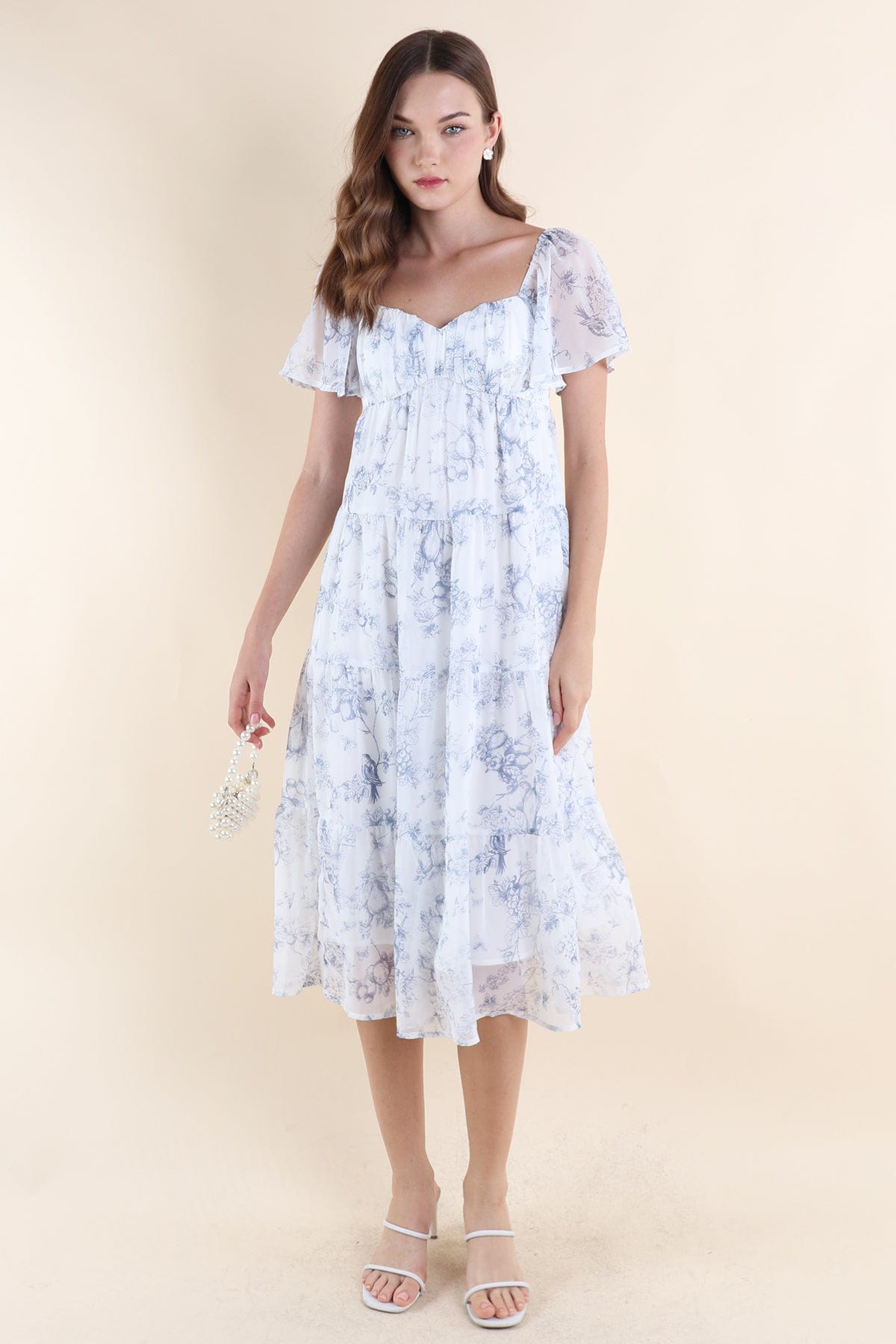 PARADISE FLORAL MIDAXI DRESS IN BLUE | NEONMELLO