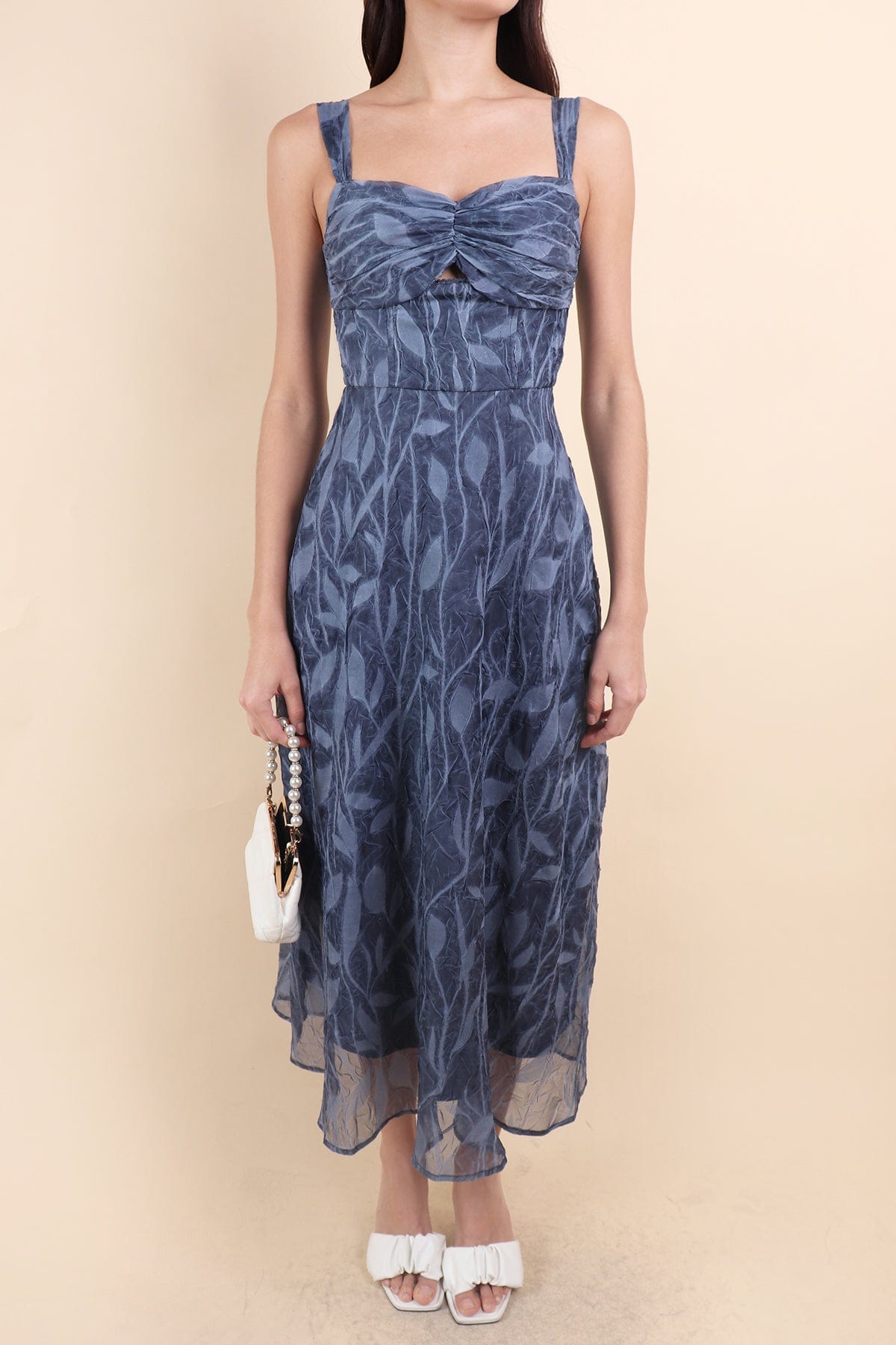 jessa maxi dress JESSA PADDED MAXI DRESS IN BLUE