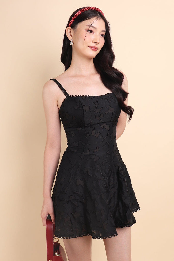 NEW EMPIRE EMBOSSED LACE DRESS IN BLACK | NEONMELLO NEW EMPIRE EMBOSSED LACE DRESS IN BLACK | NEONMELLO
