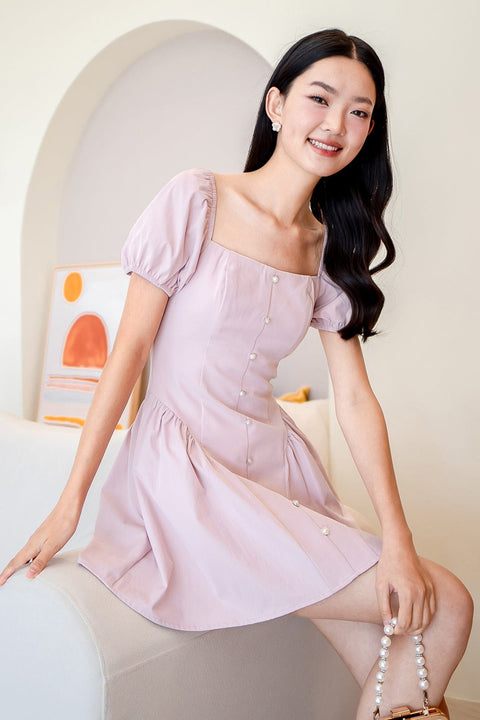 ROBYN POOF SLEEVED MINI DRESS IN PINK
