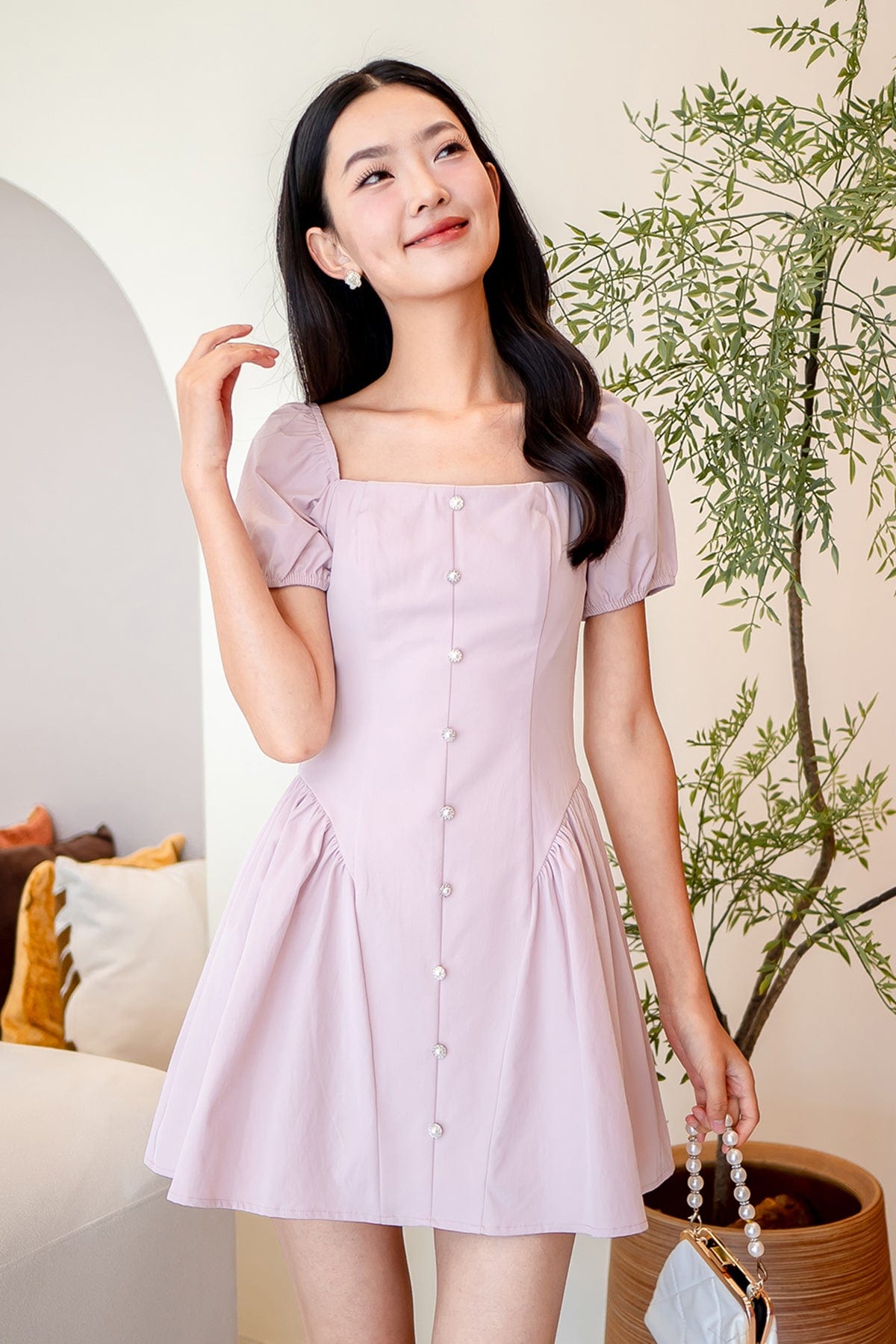 ROBYN POOF SLEEVED MINI DRESS IN PINK | NEONMELLO