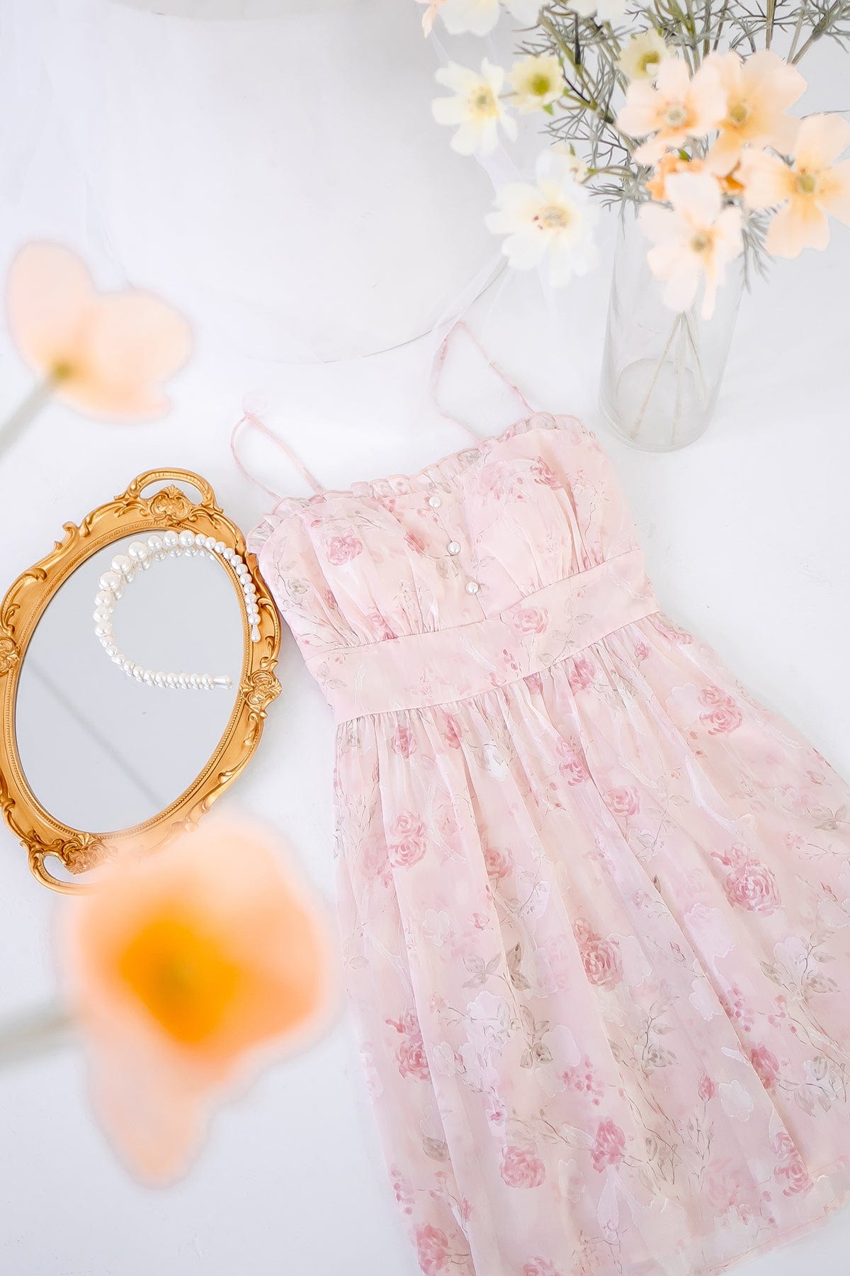 ROSEA GARDEN PADDED DRESS IN BLUE | NEONMELLO