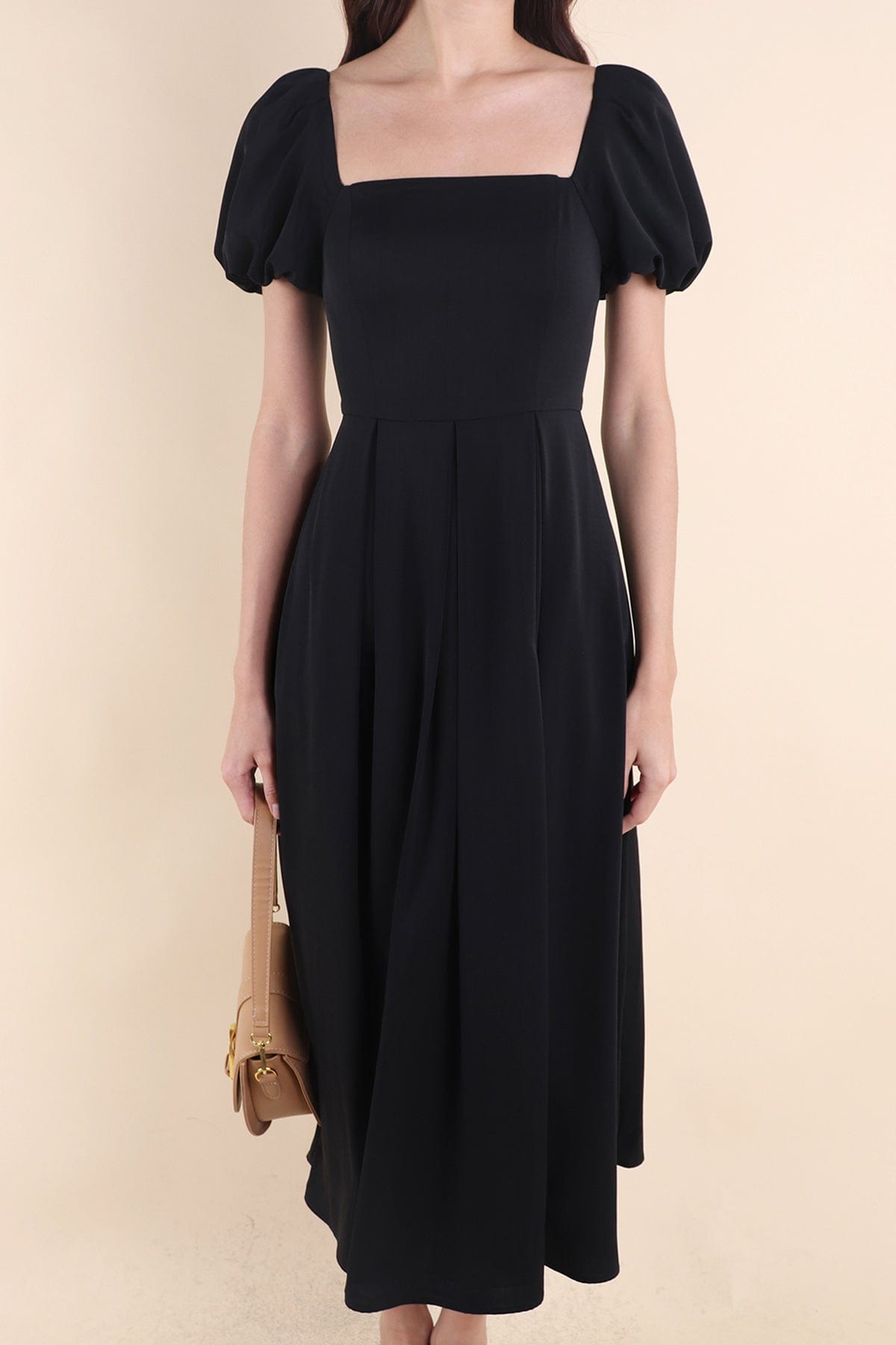 blue dress for baby girl ROSELLE PUFF SLEEVE MAXI IN BLACK