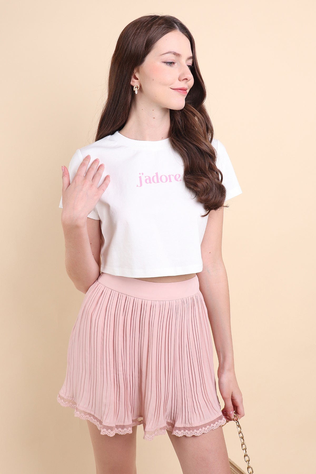 ROSEMARY LACE PLEATED SKORTS IN PINK | NEONMELLO