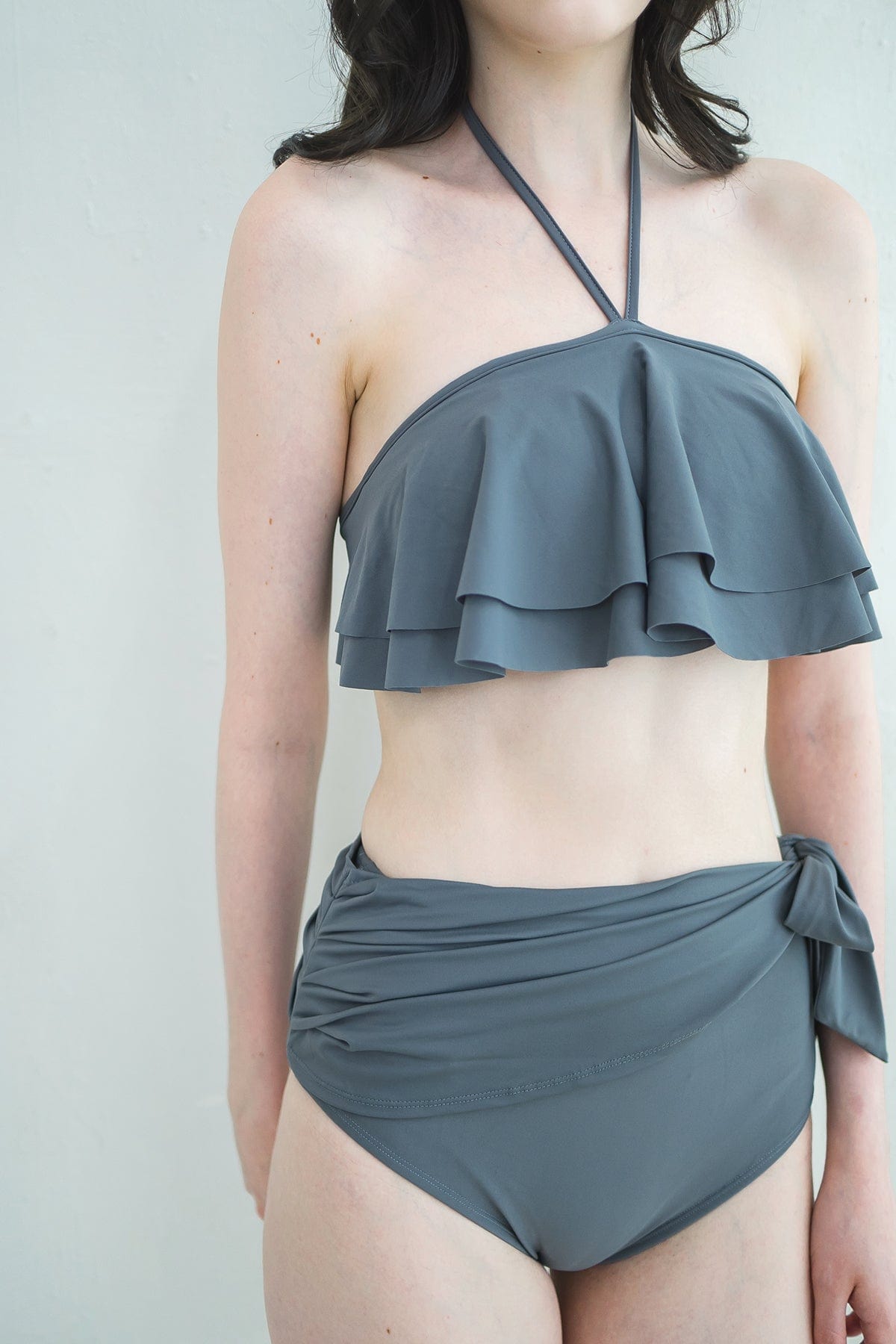 ruffle halter top swimsuit