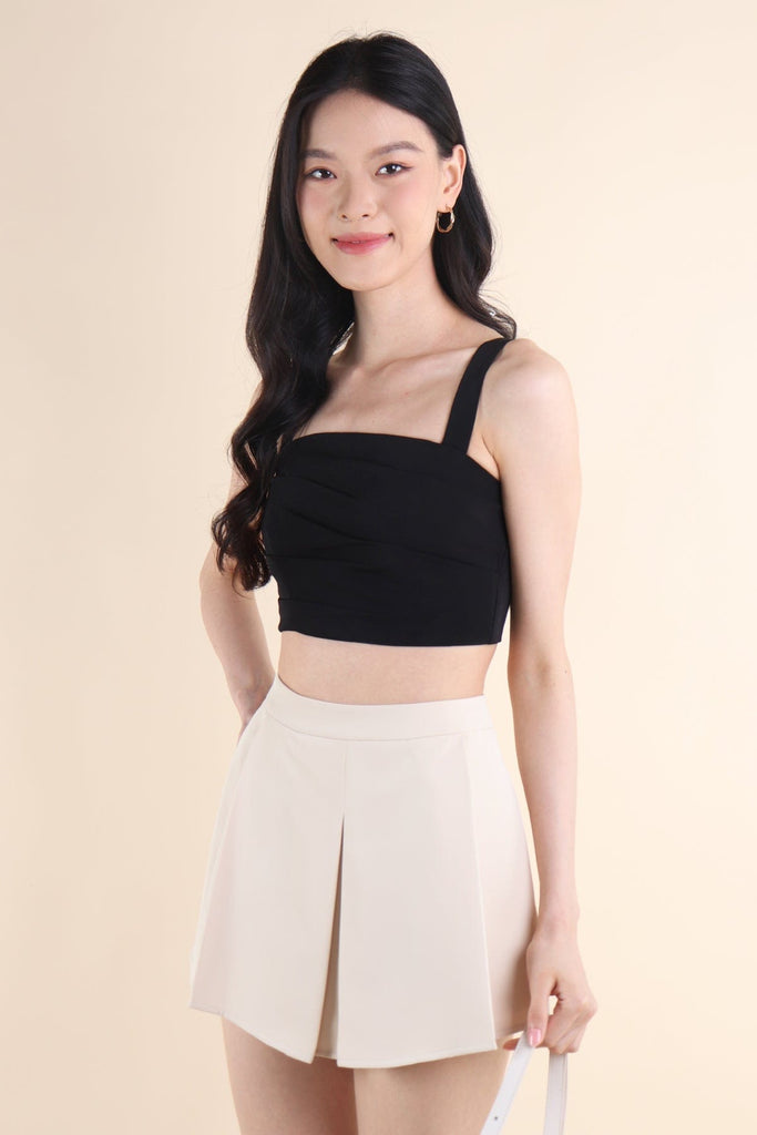 Stace STACE RUCHED TOP IN BLACK | NEONMELLO