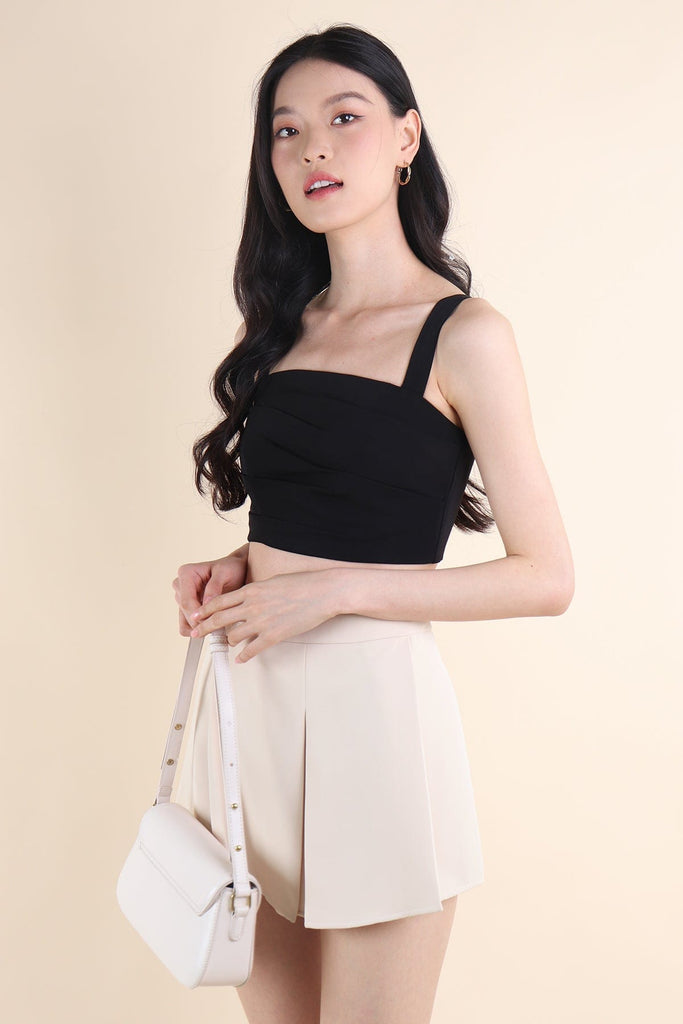 Stace STACE RUCHED TOP IN BLACK | NEONMELLO