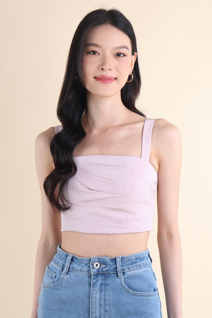 Stace STACE RUCHED TOP IN LILAC PINK | NEONMELLO