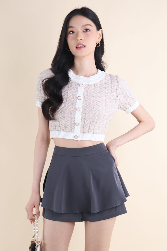 Stace STACE TIERED RUFFLES SKORTS IN GUN | NEONMELLO