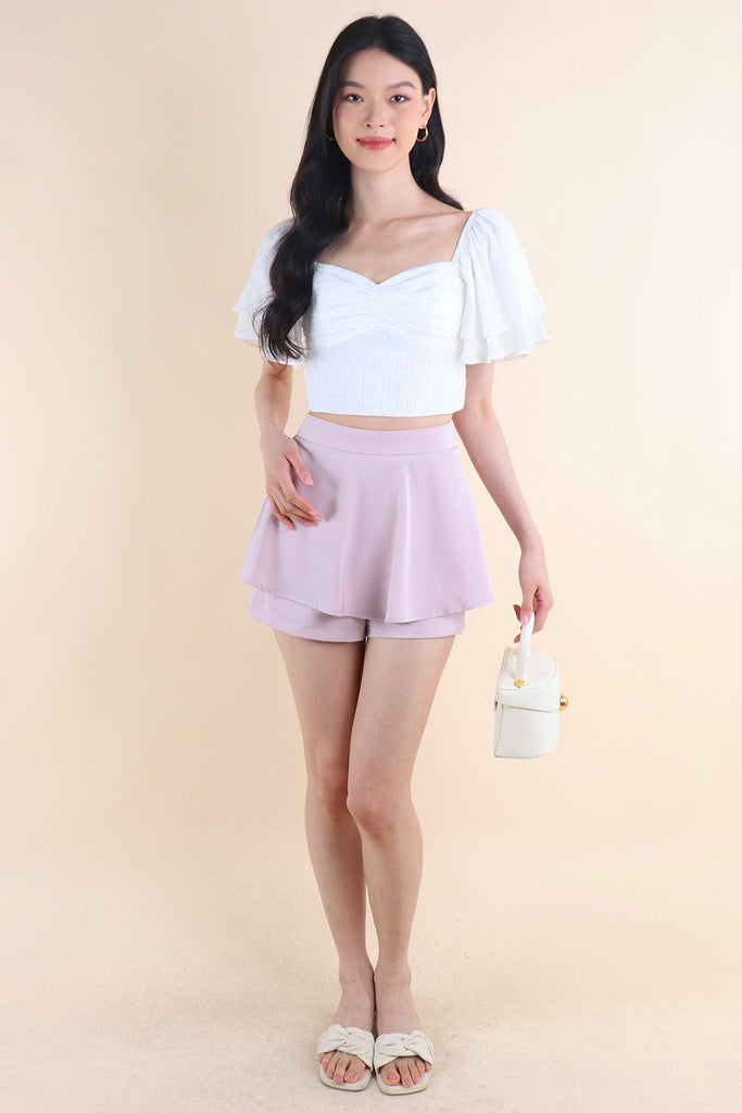 Stace STACE TIERED RUFFLES SKORTS IN LILAC PINK | NEONMELLO