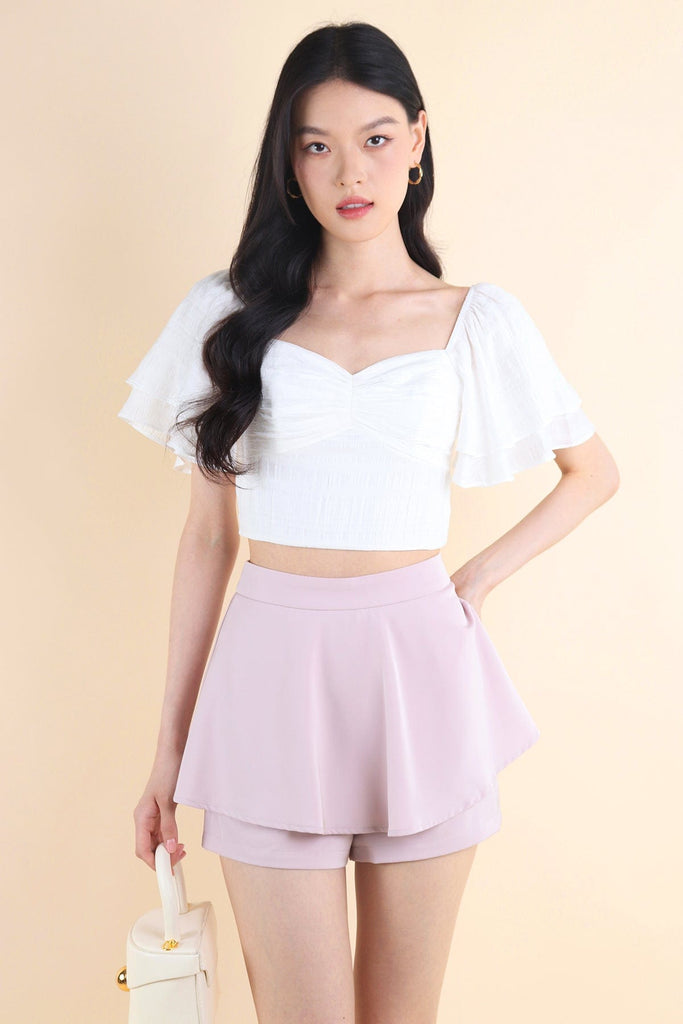 Stace STACE TIERED RUFFLES SKORTS IN LILAC PINK | NEONMELLO