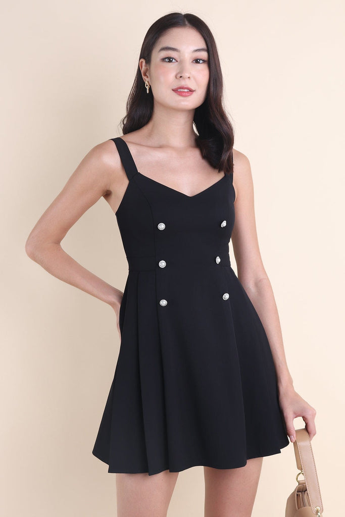 windsor little black dress WINDSOR PLEATED DRESS IN BLACK