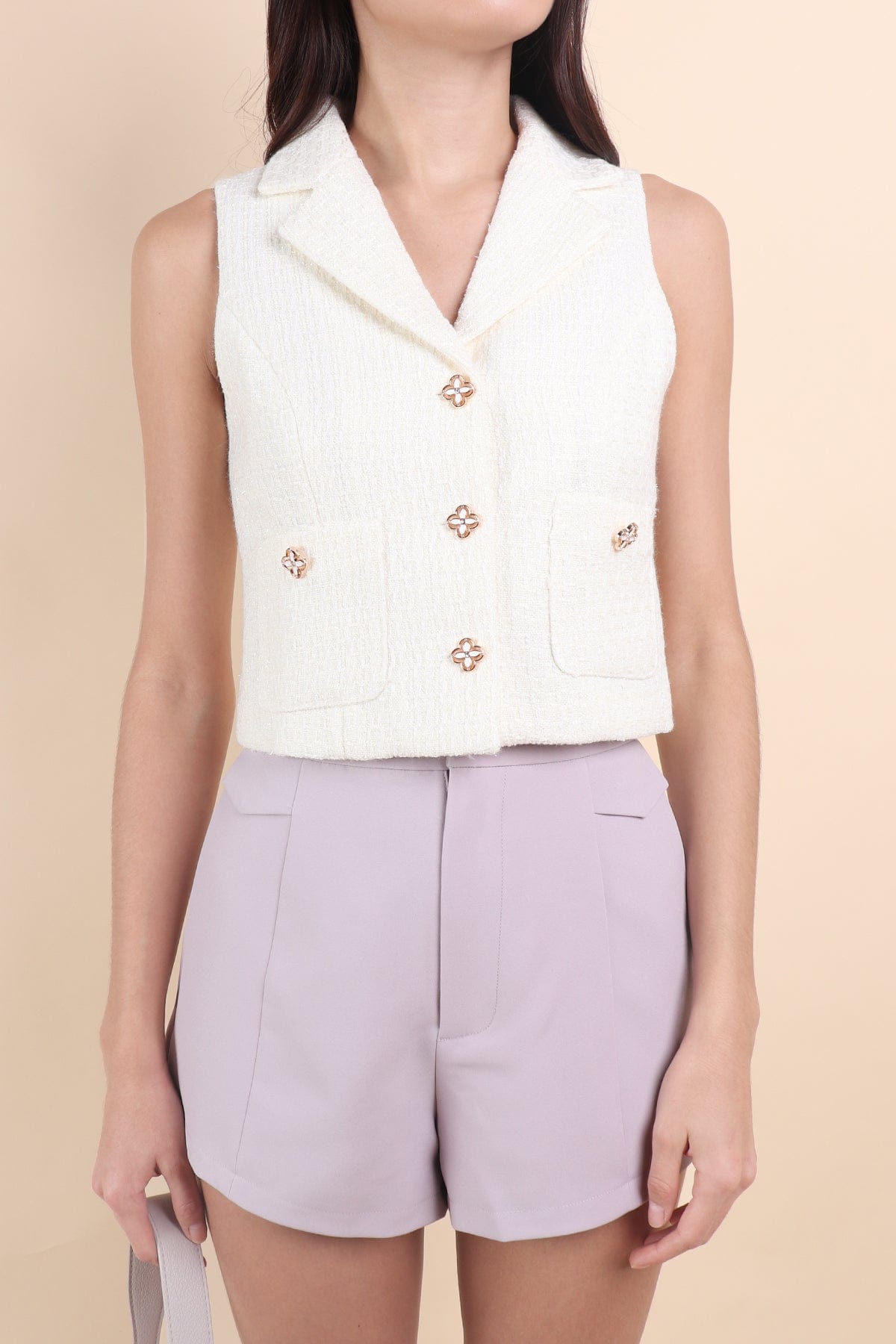 トップス candy tweed vest/white 6466733_Black?wid=600&hei=600&