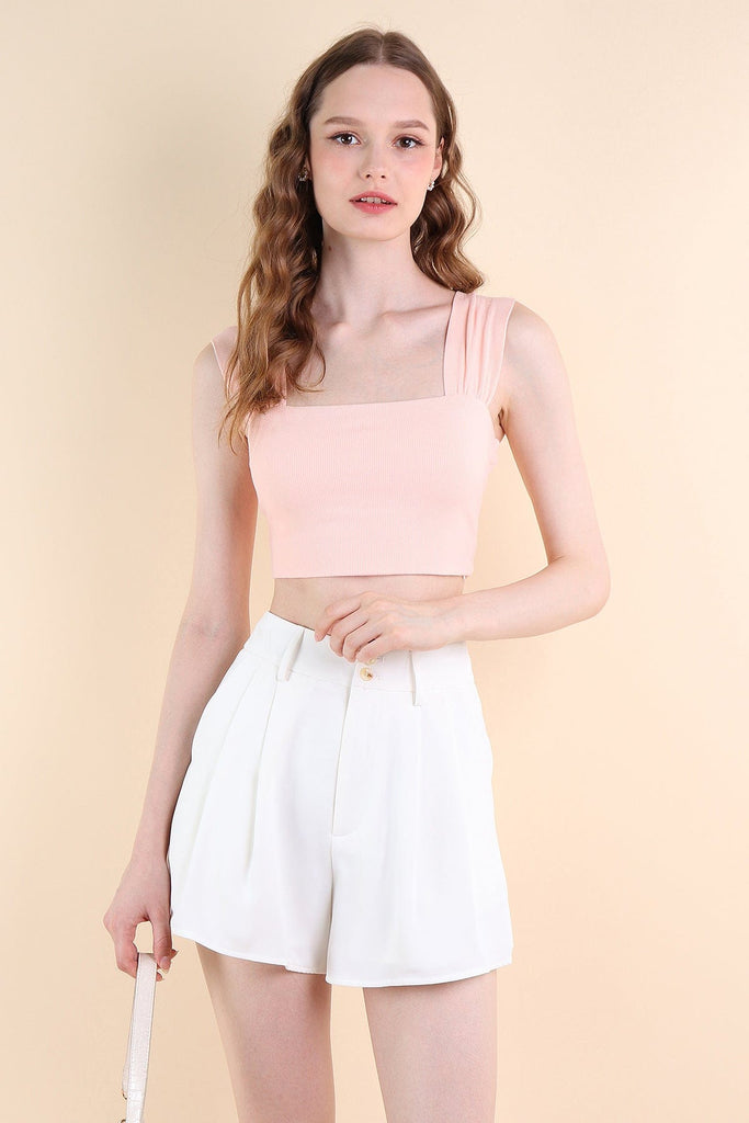 GABE RIBBED CROP TOP IN PINK | NEONMELLO