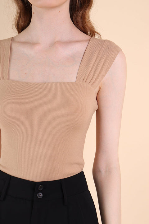 [美品]Gajess bandeau rib tops camel bandeau rib tops off white / camel ようやく寒さを感じる季節