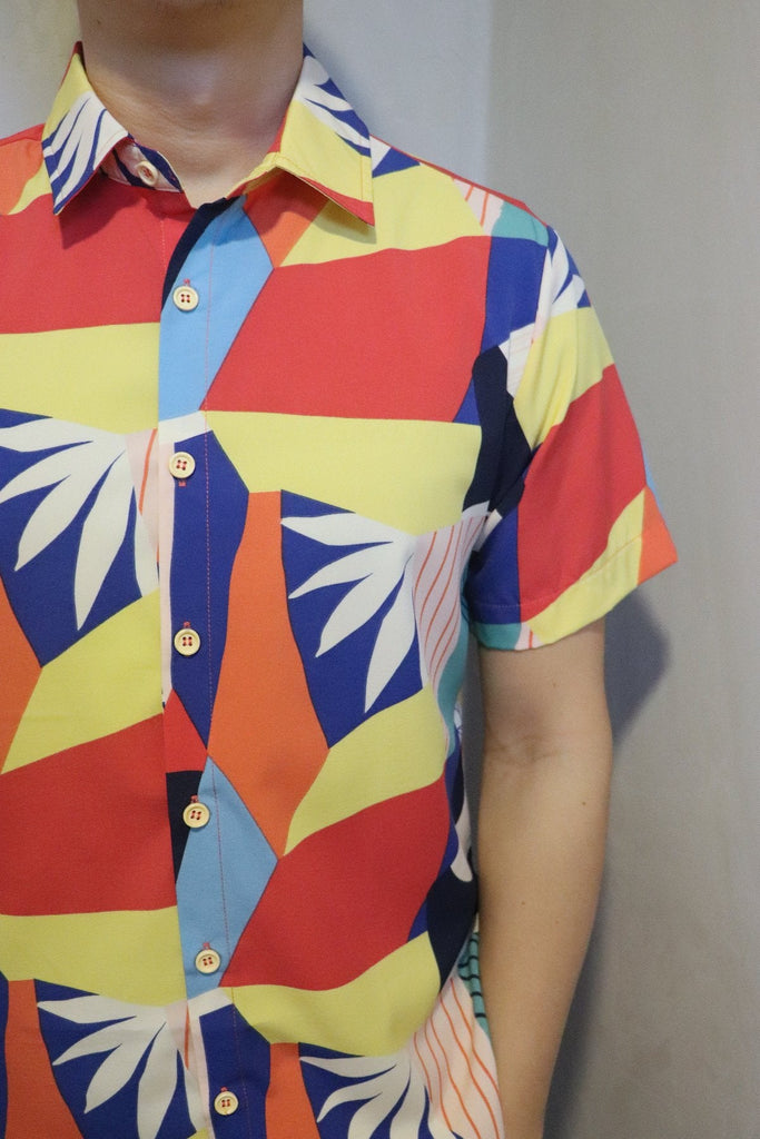 MADEBYNM DADDY JOYTON COLOURFUL ABSTRACT BUTTONED SHIRT [XS/S/M/L/XL] - NEONMELLO
