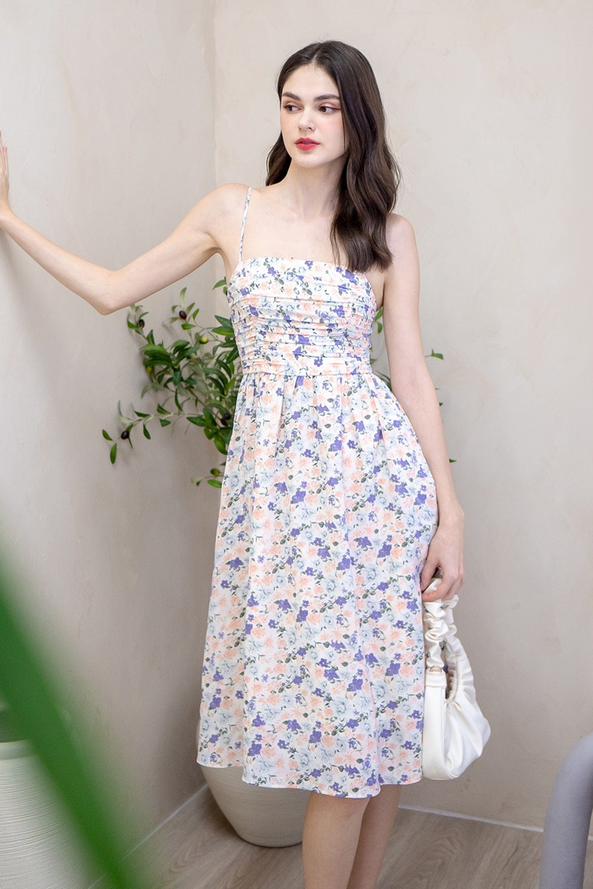 MEADOW FLORAL MIDI DRESS IN CREAM | NEONMELLO MEADOW FLORAL MIDI DRESS IN CREAM | NEONMELLO