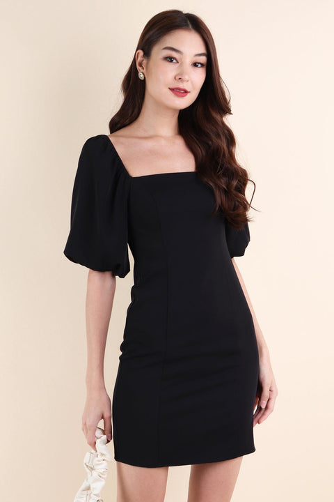 black work dress with sleeves NATTY PUFF SLEEVE IN FIT Available in 10 Color:Holographic Foil Lillie Costume Showcase: Padmé Amidala