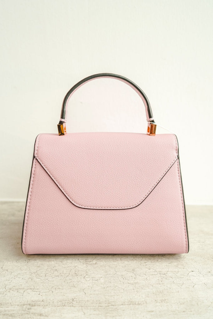 NM EVERYDAY STRUCTURED HANDLE TRAPEZE BAG IN MAUVE PINK - NEONMELLO