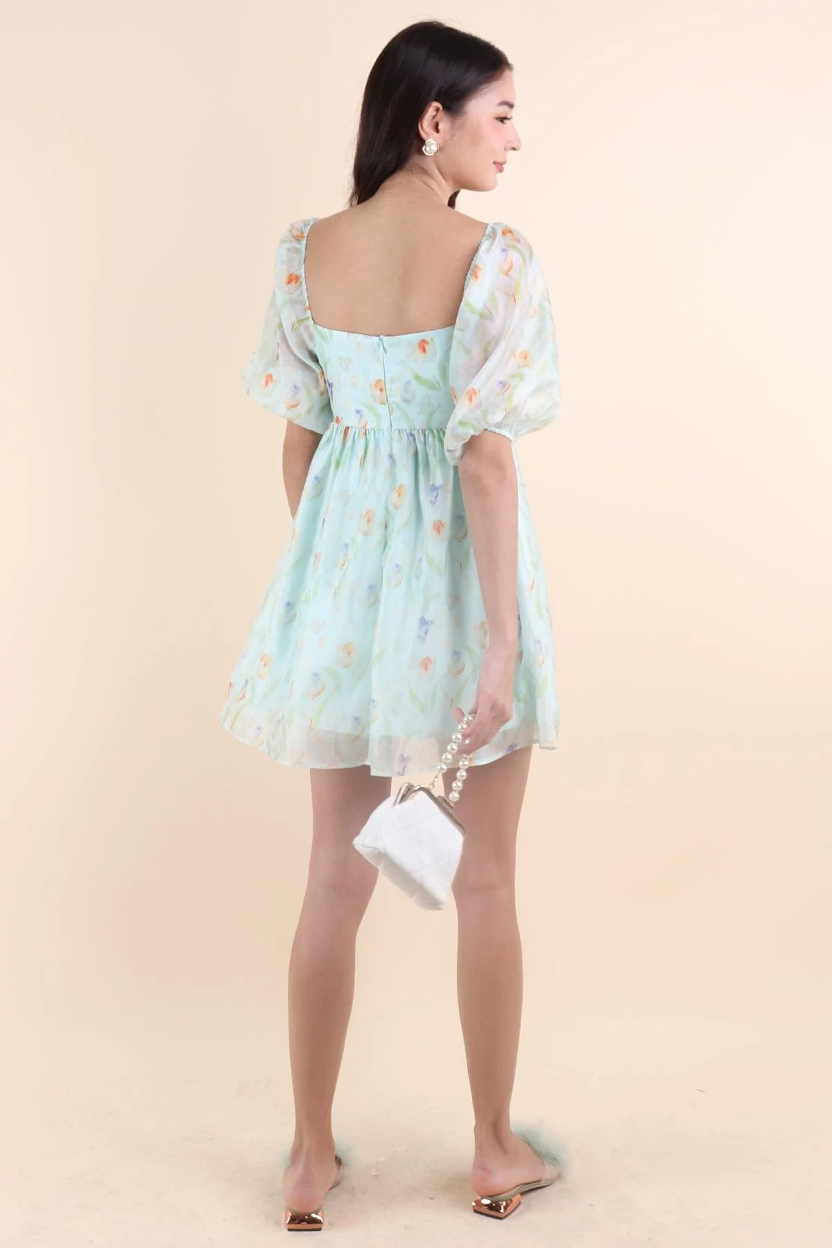 eden flower babydoll party dress EDEN FLORAL BABYDOLL ROMPER DRESS IN JADE