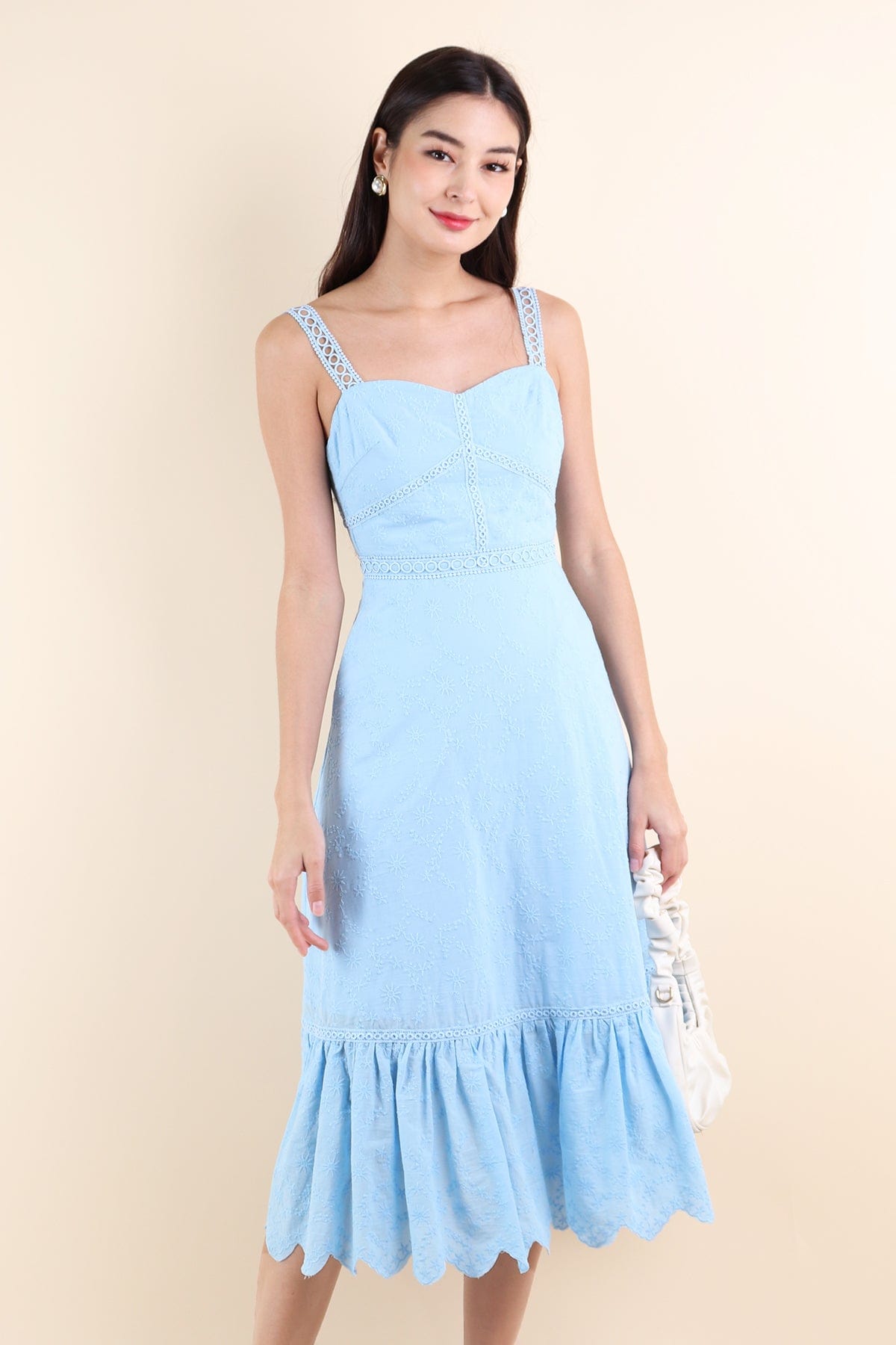 SYMPHONY EYELET MIDI DRESS (ALL COLOURS)